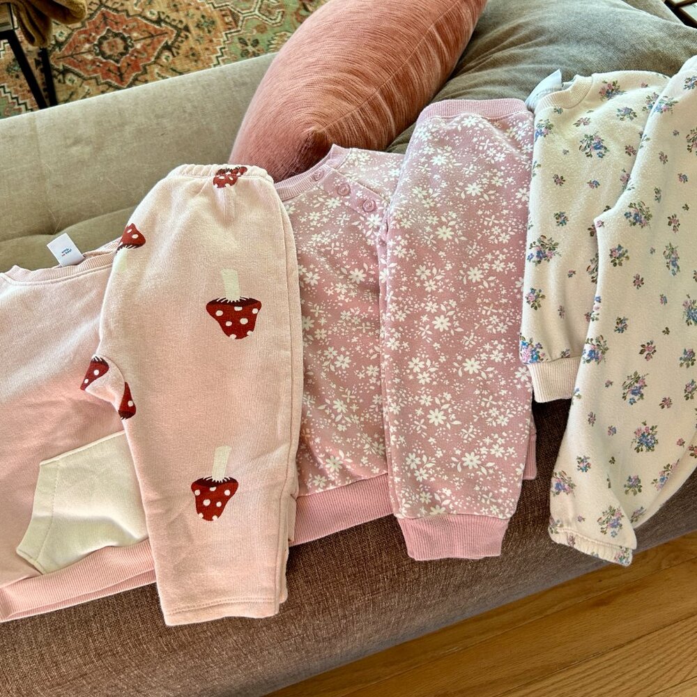 Three Matching Sweatsuit Sets Toddler 24m